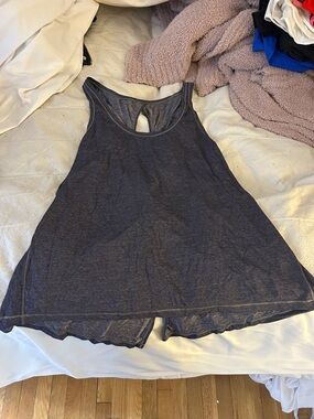 lululemon athletica Dark Gray Racerback Tank with Keyhole